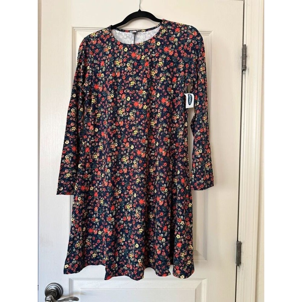 Old Navy Fall Floral Long Sleeve Swing Dress, Size M NWT